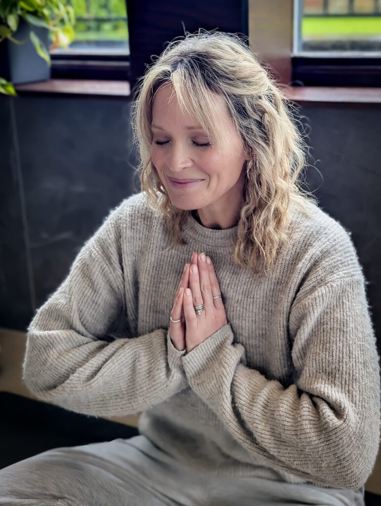 Guest practising mindfulness at Seaton House St Andrews boutique hotel.